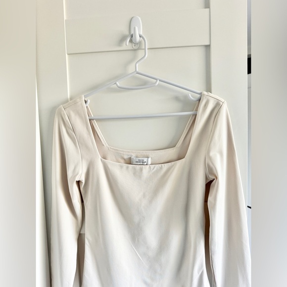 ARITZIA BABATON Contour Square Neck Long Sleeve Bodysuit • Cream/Ivory • Small - Picture 5 of 11